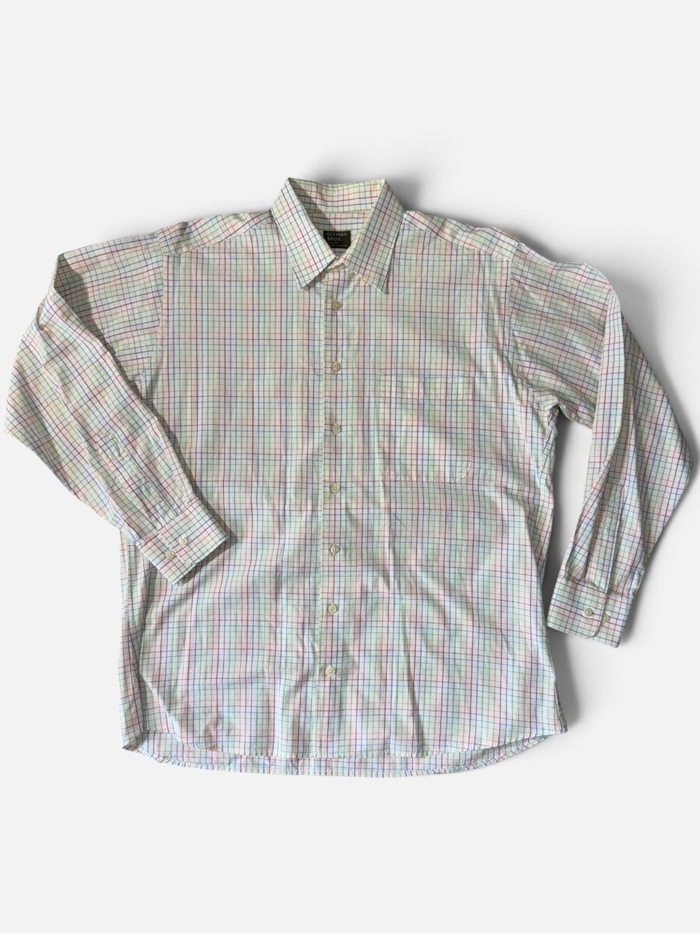 Gitman Brothers mens XL colorful check oxford button up casual shirt EUC